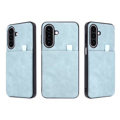 Samsung Galaxy S26 FE Hoesje - Aqua Blue - Kunstleren Back Cover met Pull-Tab Pasjeshouder