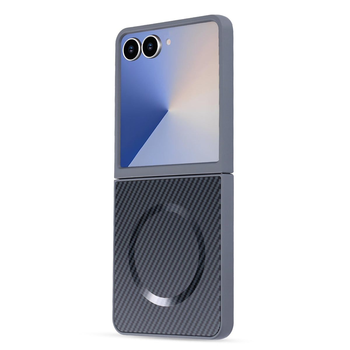Samsung Galaxy Z Flip 7 Hoesje - Grijs - Carbon MagSafe Back Cover