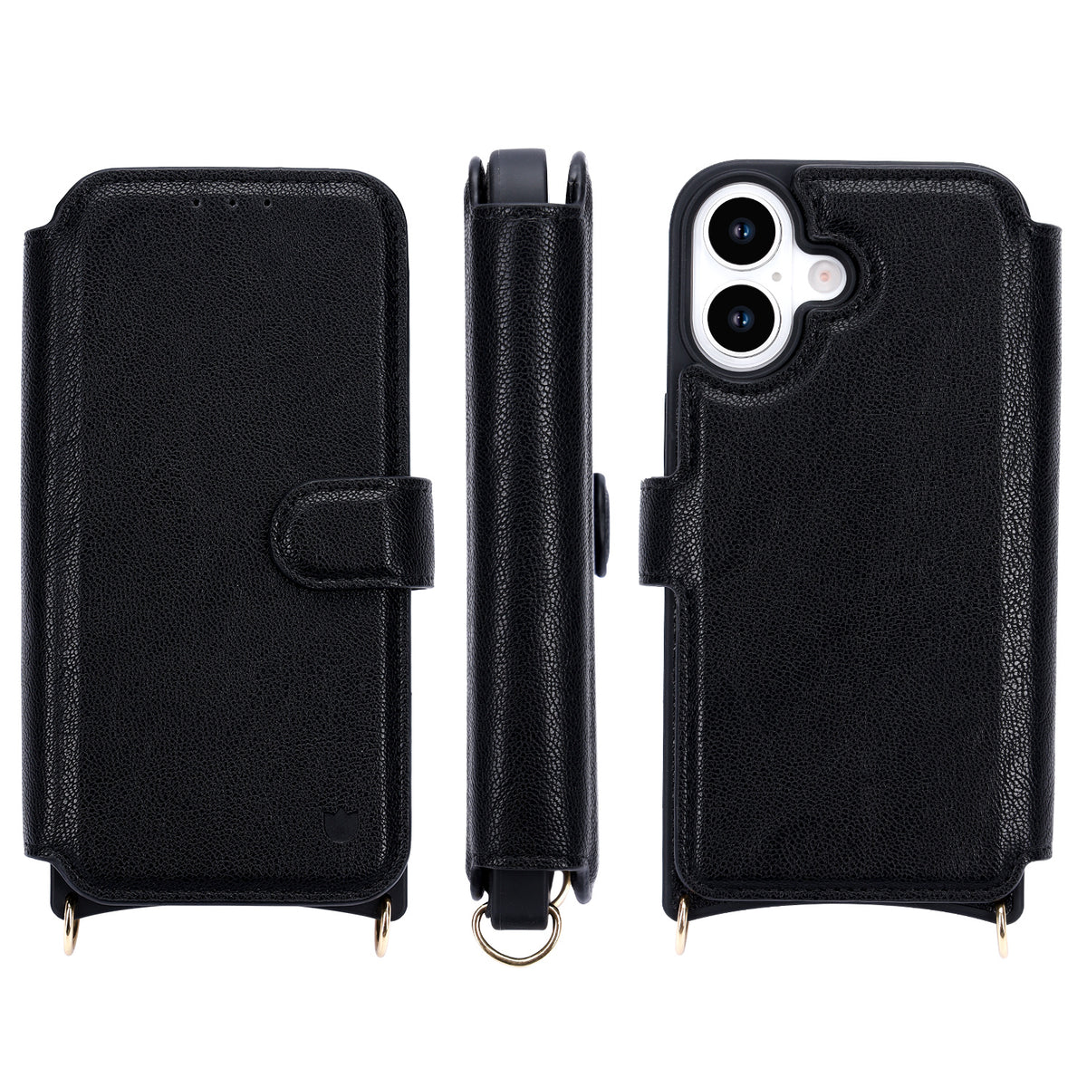 Apple iPhone 17 Hoesje - Zwart - 'Amsterdam' Magnetische Wallet Case met Pasjeshouders en