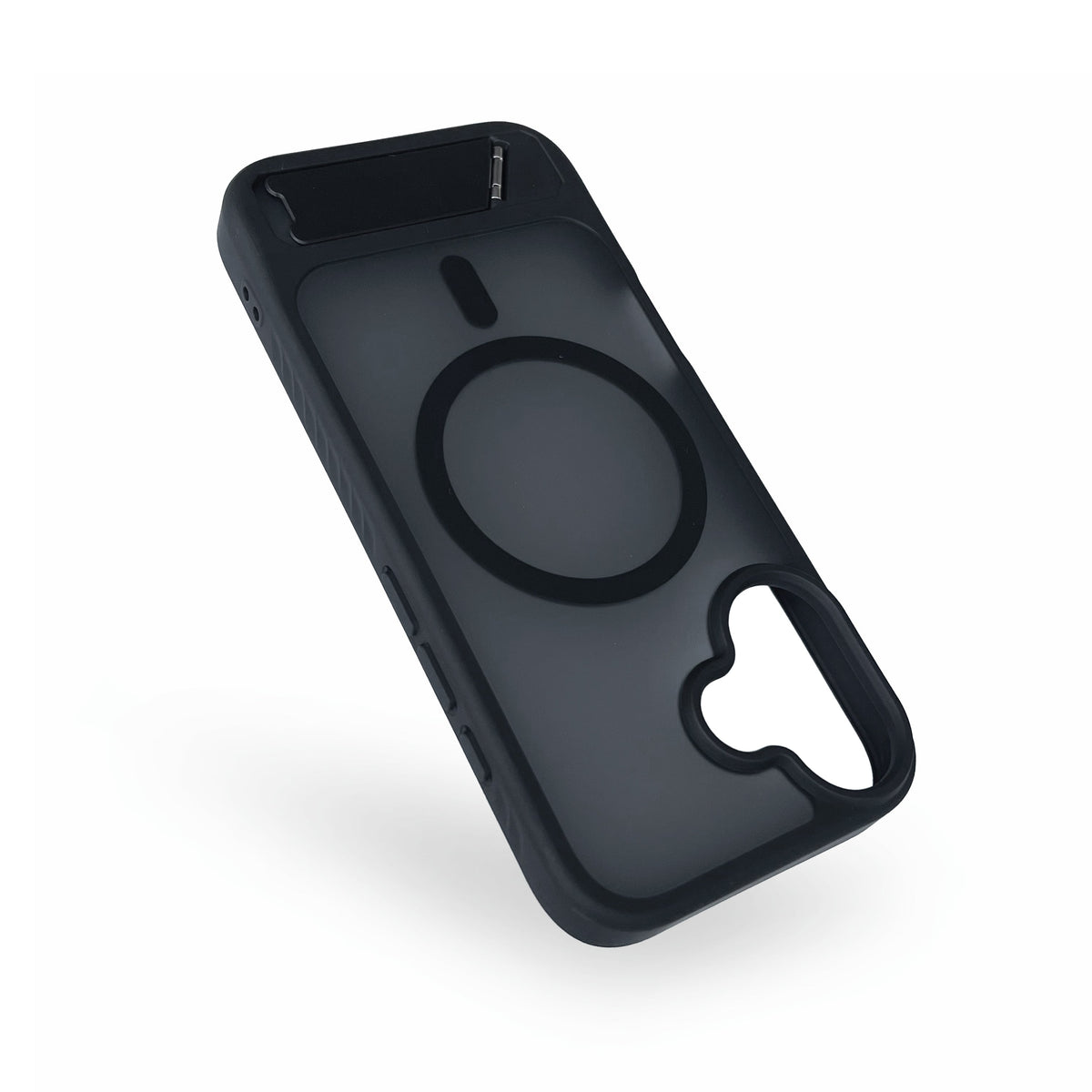 iPhone 17 Hoesje - Zwart - Matte Armor MagSafe Back Cover met Kickstand