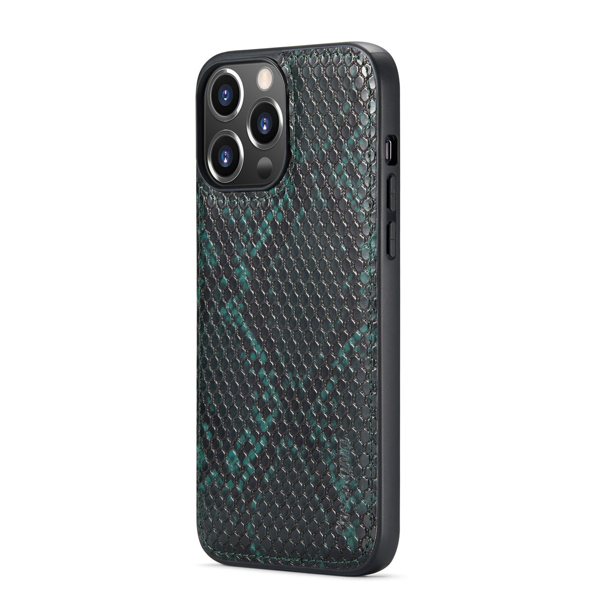 Apple iPhone 13 Pro Hülle - Grün - Luxus Schlangenprint Klapphülle mit Kartenfach und Reißverschluss