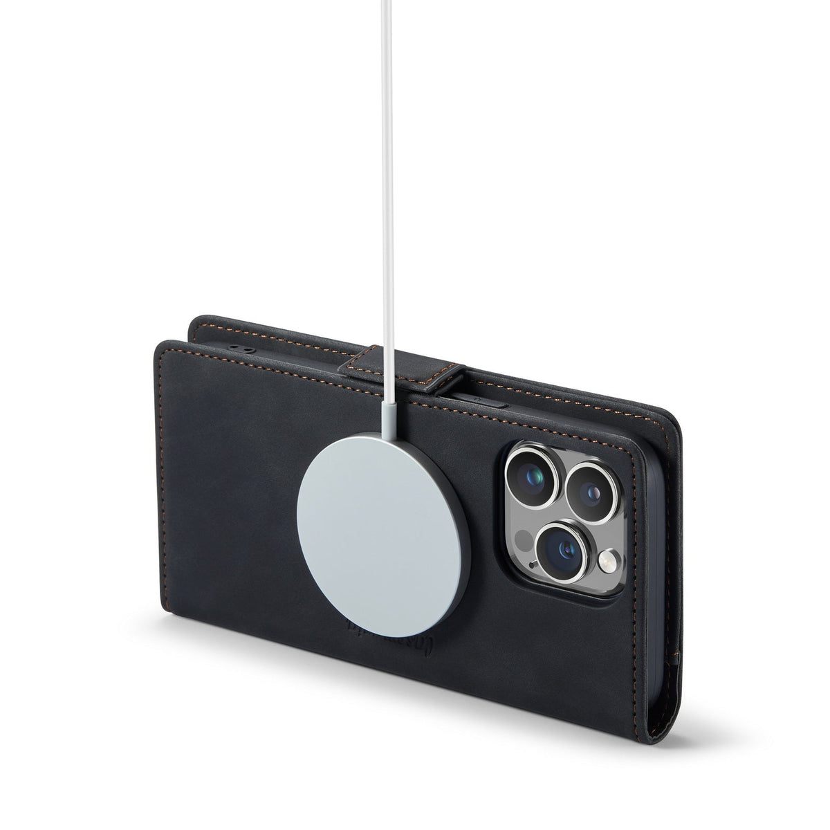 Apple iPhone 15 Pro Hoesje - Charcoal Gray - Portemonnee MagSafe Bookcase
