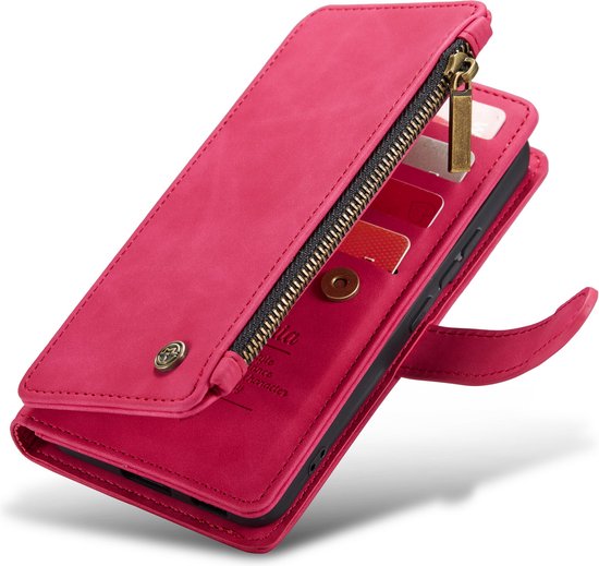 Apple iPhone 13 Pro Max Hoesje - Royal Fuchsia - Luxe Bookcase met Rits