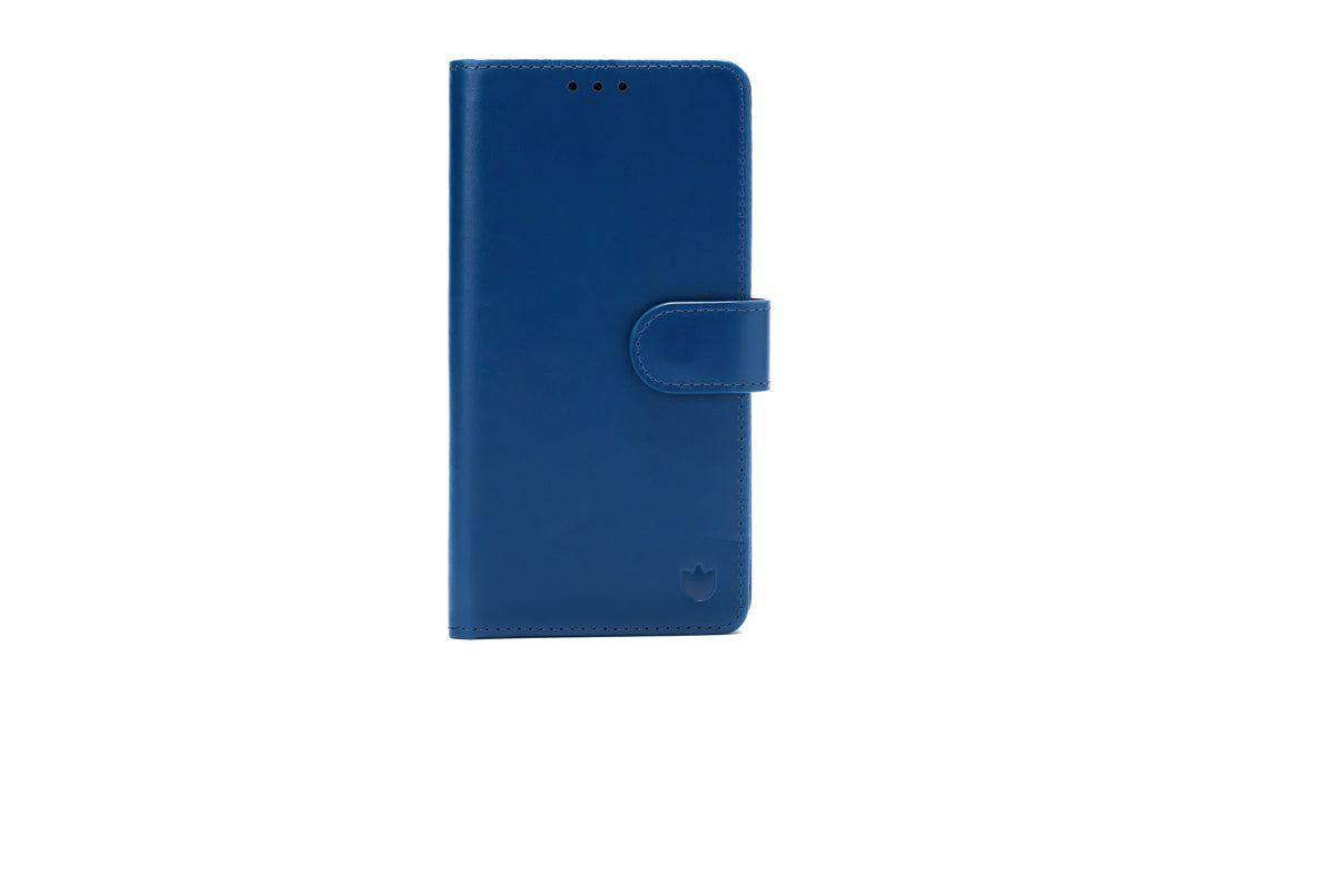 Apple iPhone Air Hülle - Navy Blue - Echtleder-Klapphülle mit Kartenfach
