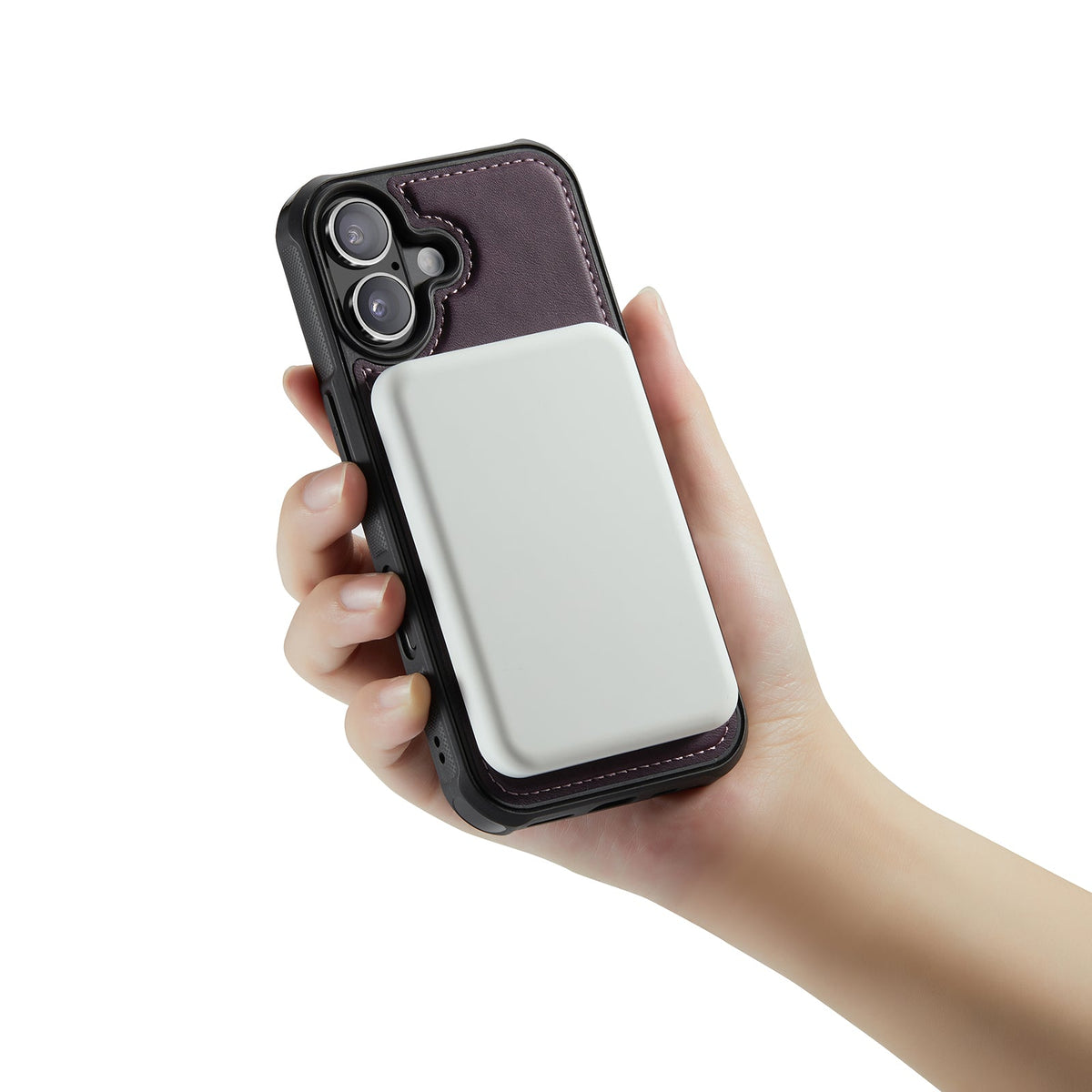 Apple iPhone 17 Hoesje - Dark Purple - Kunstleer MagSafe Back Cover