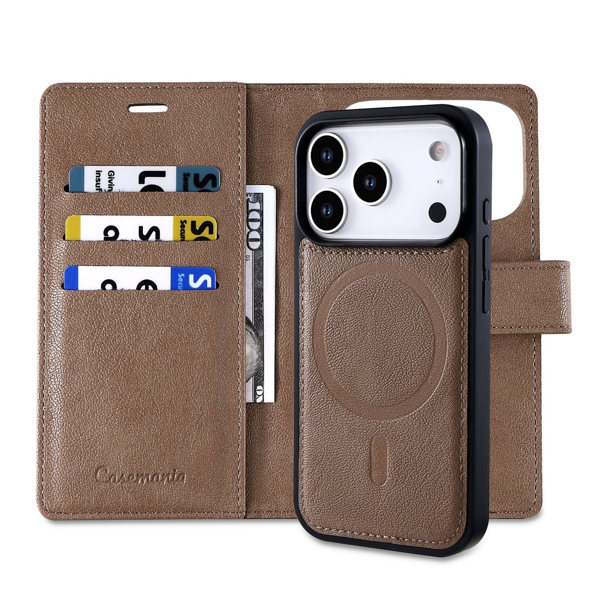 Apple iPhone 18 Pro Max Hoesje - Mocha Brown - 2 in 1 Lederlook Bookcase