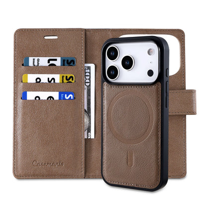Apple iPhone 18 Pro Hoesje - Mocha Brown - 2 in 1 Lederlook Bookcase