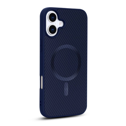 Apple iPhone 16 Plus Hülle - Blau - Carbon-MagSafe-Backcover