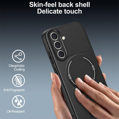Samsung Galaxy A18 / A17 Hoesje - Grijs - Siliconen MagSafe Back Cover met Kickstand Standaard