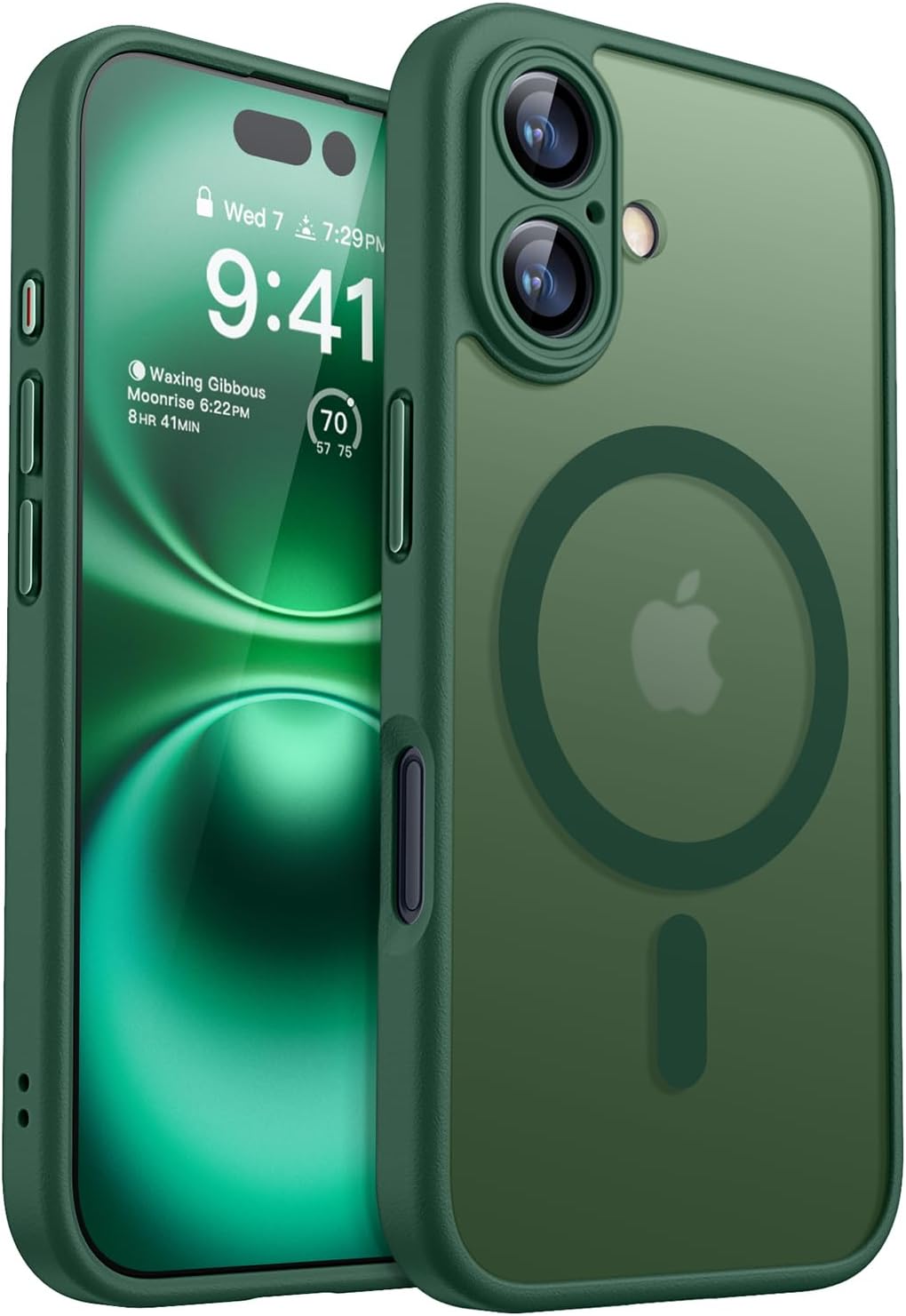 Apple iPhone 16 Plus Case - Dark Green - Matte Armor MagSafe Back Cover