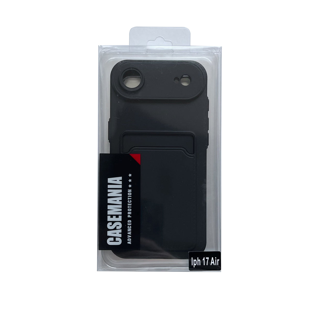 Apple iPhone Air Hülle - Schwarz mit Kartenfach - Stoßfestes Backcover mit Kartenfach