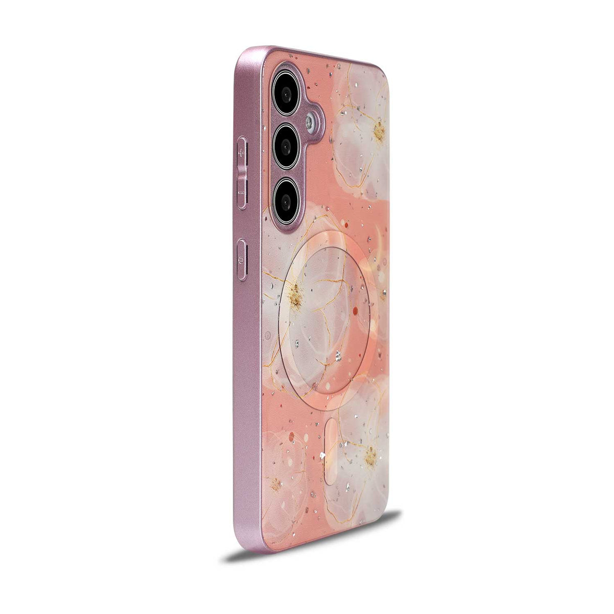 Samsung Galaxy S24 Plus Case - Pink - Silicone Marble MagSafe Back Cover
