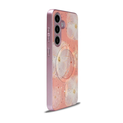 Samsung Galaxy S24 Plus Case - Pink - Silicone Marble MagSafe Back Cover