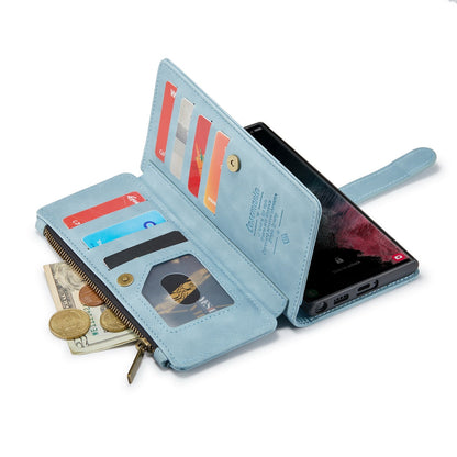 Samsung Galaxy S25 Ultra Hoesje - Aqua Blue - Luxe Bookcase met Rits