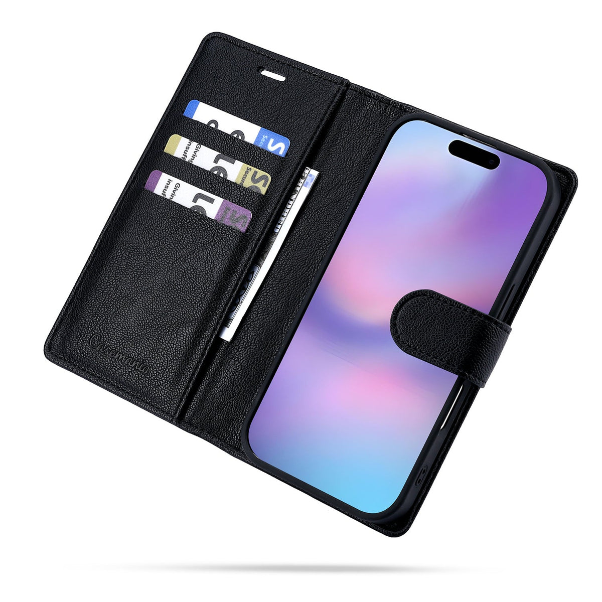 iPhone 13 Hoesje - Onyx Black - 2 in 1 Lederlook Bookcase