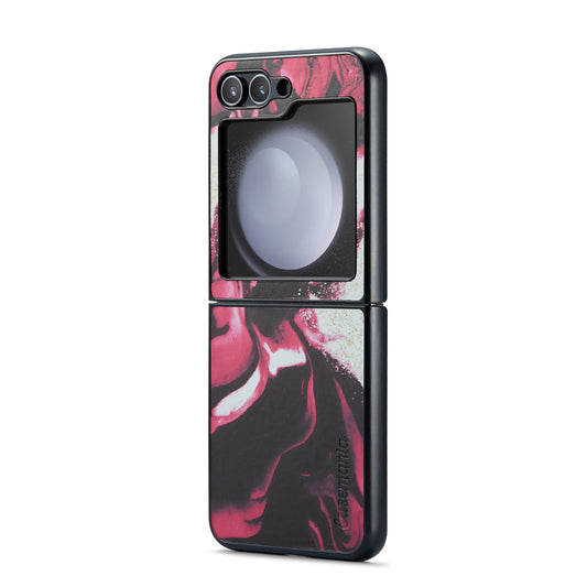 Samsung Galaxy Z Flip 5 Hoesje - Rood Rhodonite - Marmer Portemonnee Bookcase