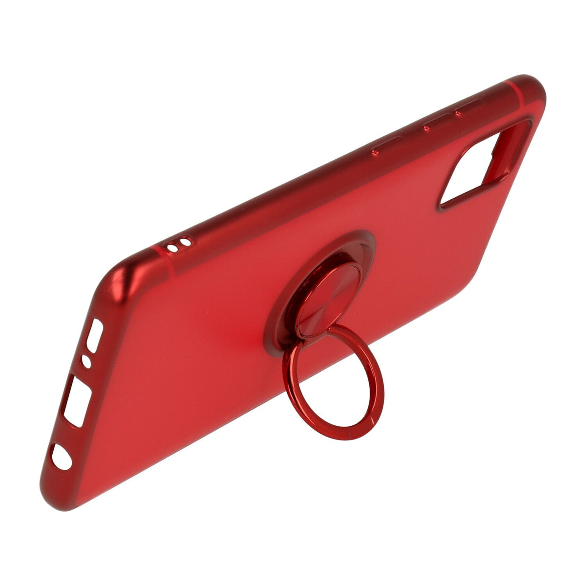 Coque Samsung Galaxy S20 Ultra - Rouge - Étui arrière avec anneau de support en silicone