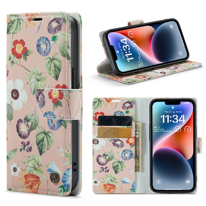 iPhone 14 Hoesje - Bloemen - Portemonnee Bookcase
