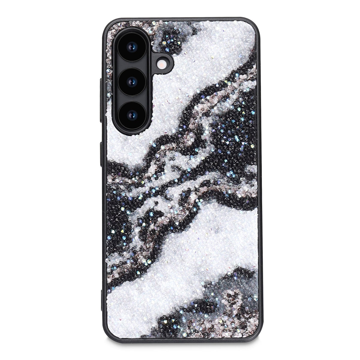 Samsung Galaxy S25 Plus Hoesje - Zwart - Diamant Marmer Glitter Back Cover