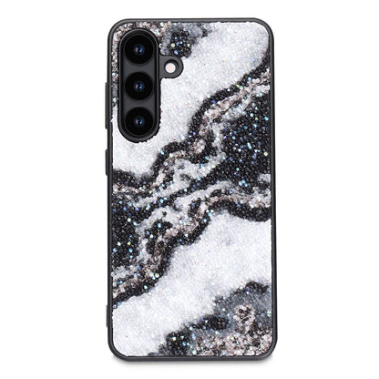 Samsung Galaxy S22 Hoesje - Zwart - Diamant Marmer Glitter Back Cover