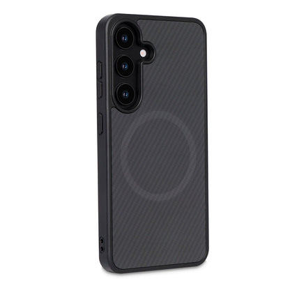 Samsung Galaxy S25 Hoesje - Zwart - Carbon MagSafe Back Cover