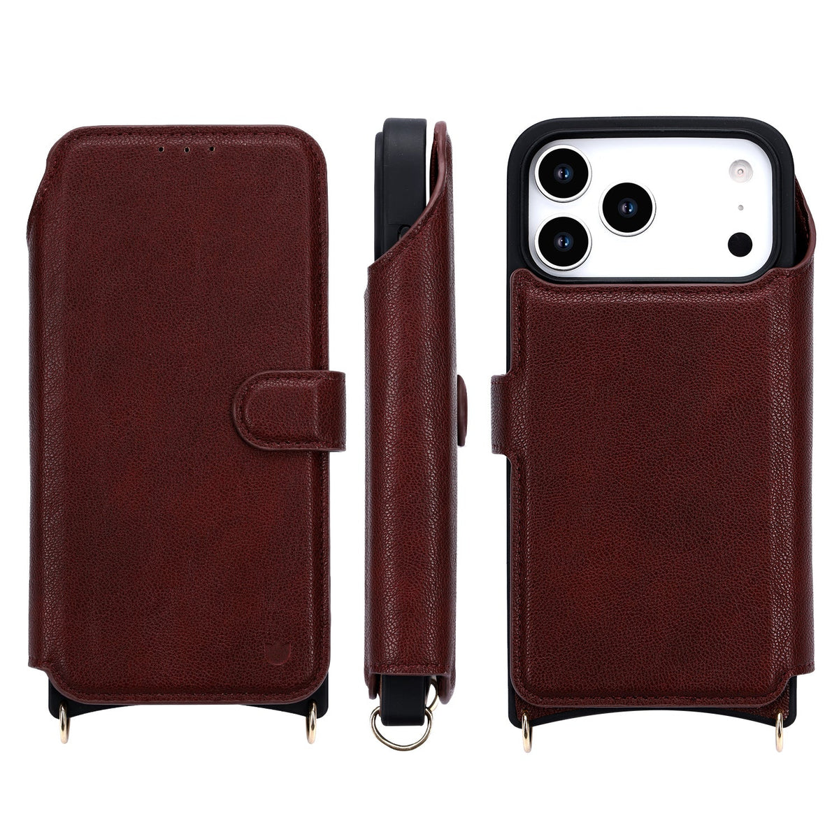 Apple iPhone 17 Pro Max Hoesje - Wijn Rood - CM Amsterdam Back Cover met Telefoonkoord