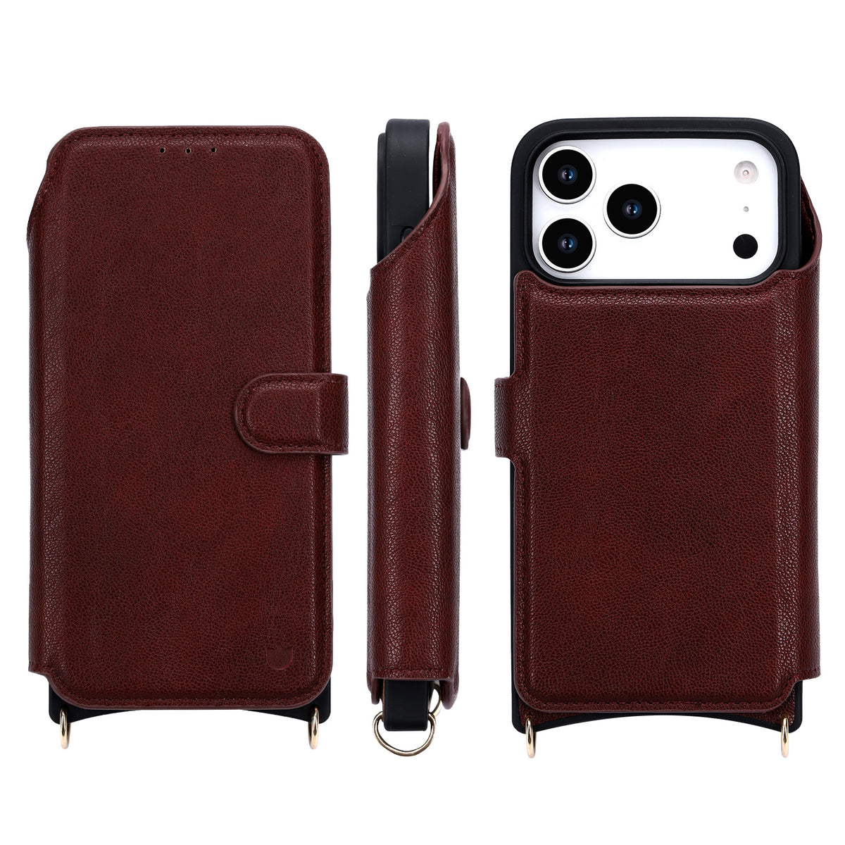 Apple iPhone 18 Pro Hoesje - Burgundy Red - 'Amsterdam' Magnetische Wallet Case met Pasjeshouders en