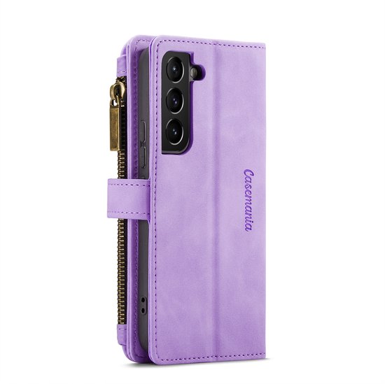 Samsung Galaxy S23 Case - Bright Lila - Luxury Wallet Case with Zipper