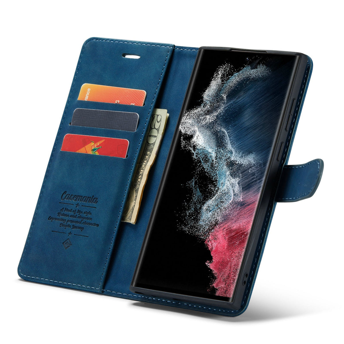 Samsung Galaxy S25 Edge Hoesje - Navy Blue - 2 in 1 Bookcase