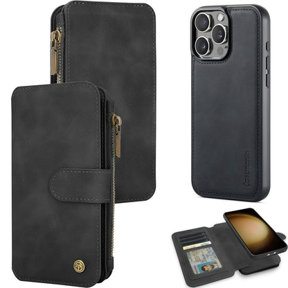 Apple iPhone 16 Pro Hoesje - Charcoal Gray - 2 in 1 Bookcase met Rits
