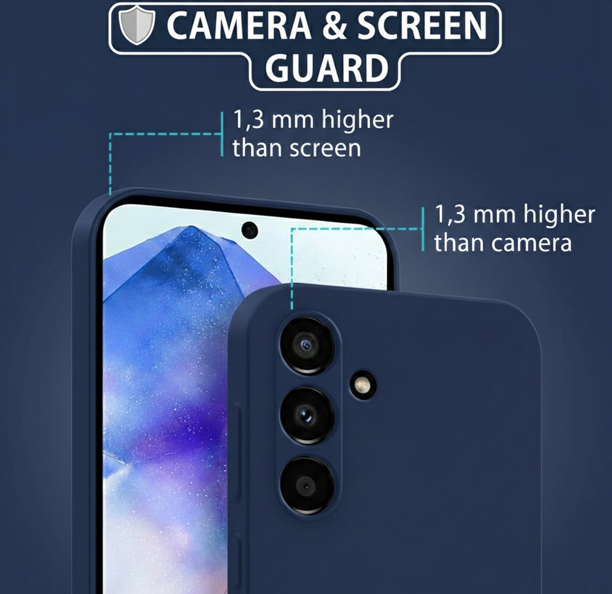 Samsung Galaxy A27 Hoesje - Donker Blauw - Liquid Siliconen Camera Back Cover