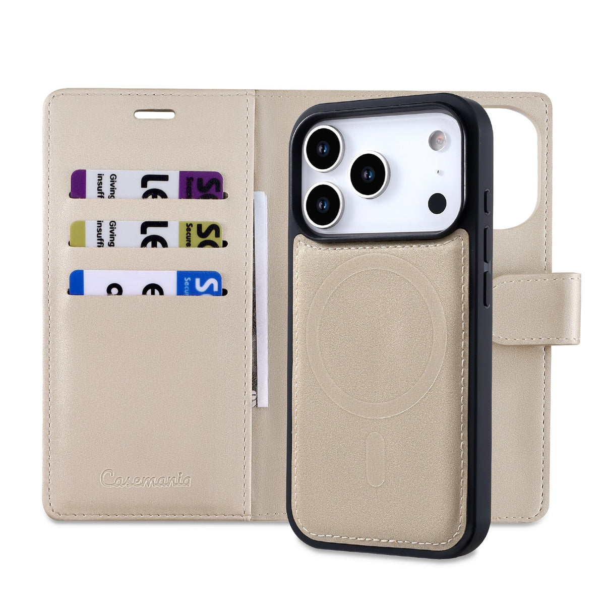 Apple iPhone 17 Pro Hoesje - Gold - 2 in 1 Velvet Bookcase
