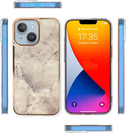 Apple iPhone 13 Case - Stone - Silicone Marble Back Cover