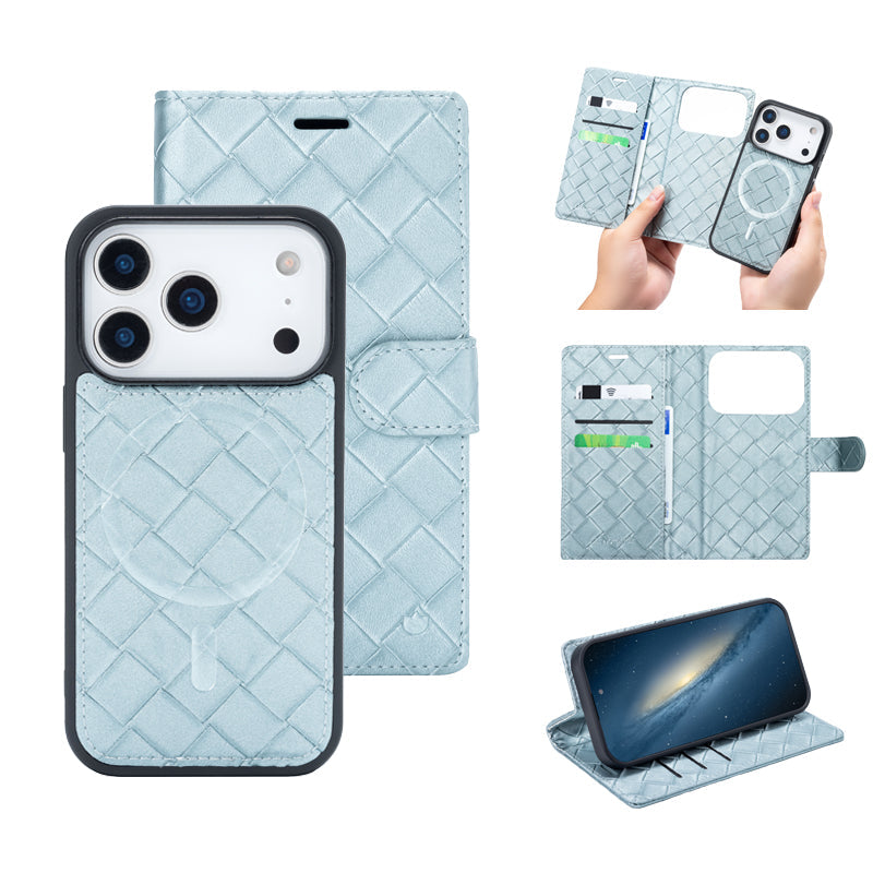 Apple iPhone 17 Pro Hoesje - Light Blue - 2 in 1 Bookcase