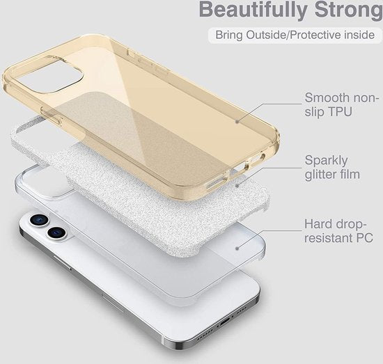 Apple iPhone 13 Mini Case - Gold - Glitter Back Cover