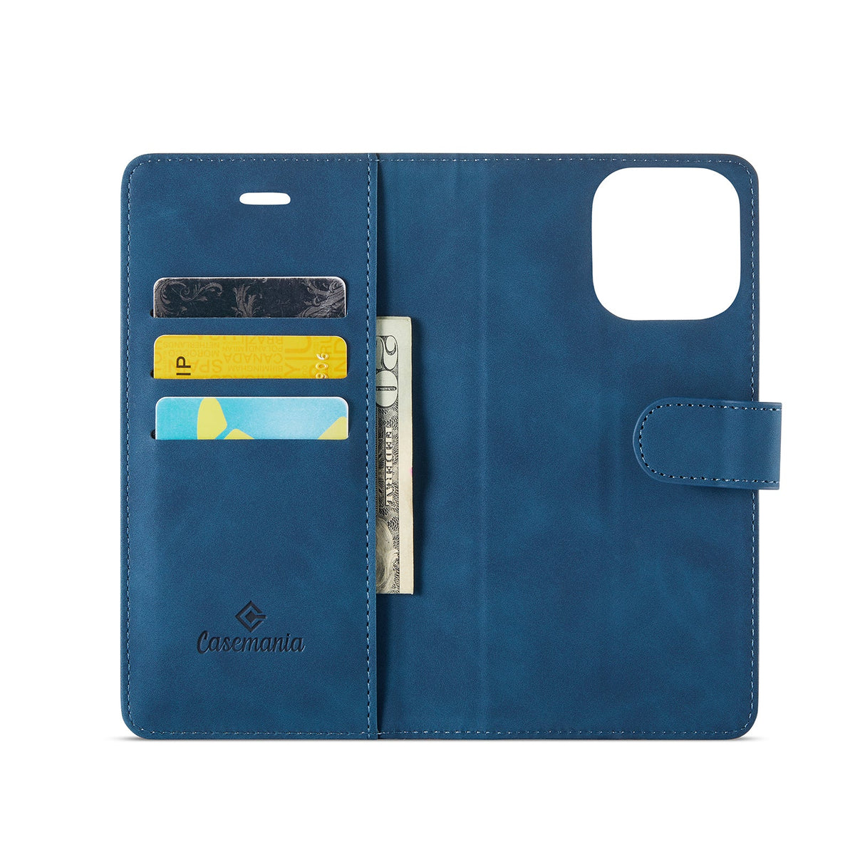 Apple iPhone 16 Pro Max Hoesje - Navy Blue - 2 in 1 Bookcase