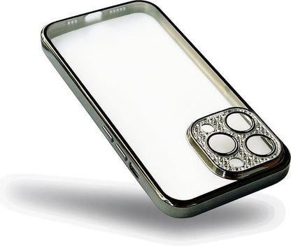 Apple iPhone 13 Pro Hoesje - Groen - Glitter Back Cover