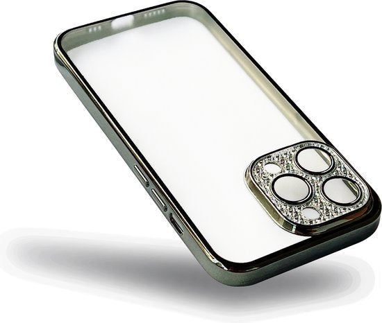 Apple iPhone 12 Hoesje - Groen - Glitter Back Cover
