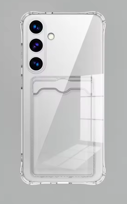 Samsung Galaxy A57 Hoesje - Transparant met Pasjeshouder - Anti-Shock Back Cover met Pasjeshouder