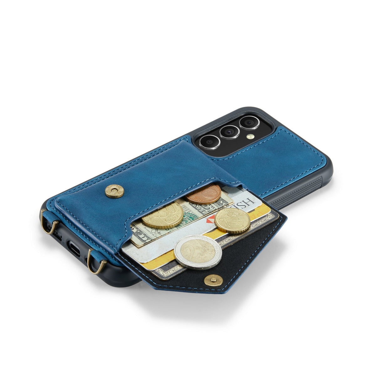 Samsung Galaxy S23 Plus Hoesje - Navy Blue - Luxe Back Cover met Telefoonkoord