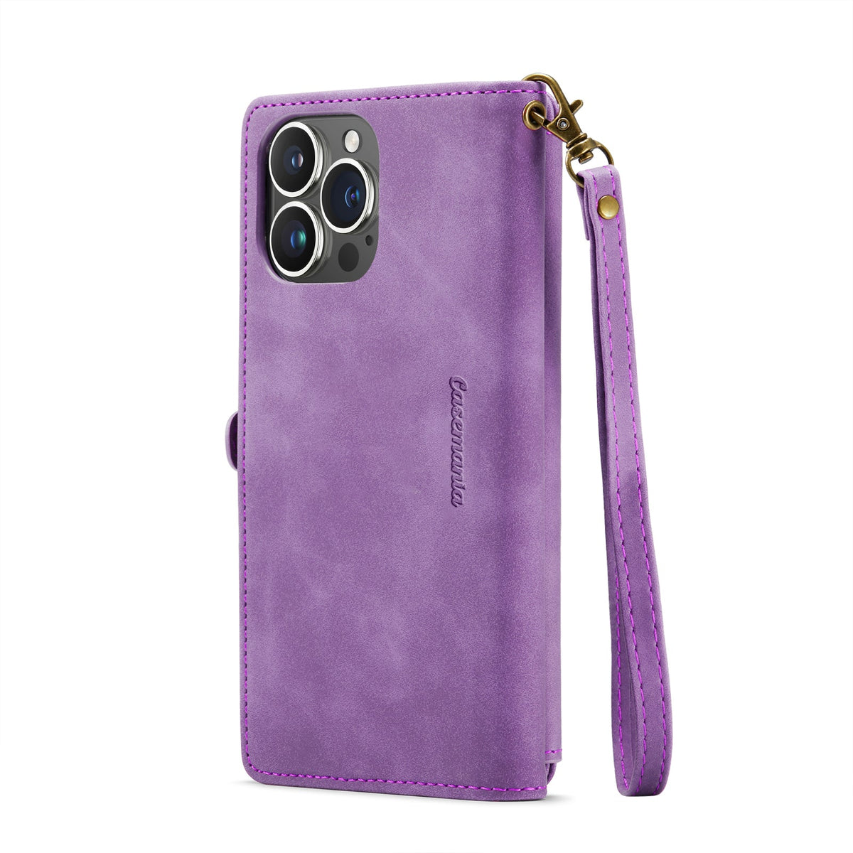 Apple iPhone 15 Pro Hoesje - Pastel Pink - Luxe MagSafe Bookcase met Rits en Telefoonkoord