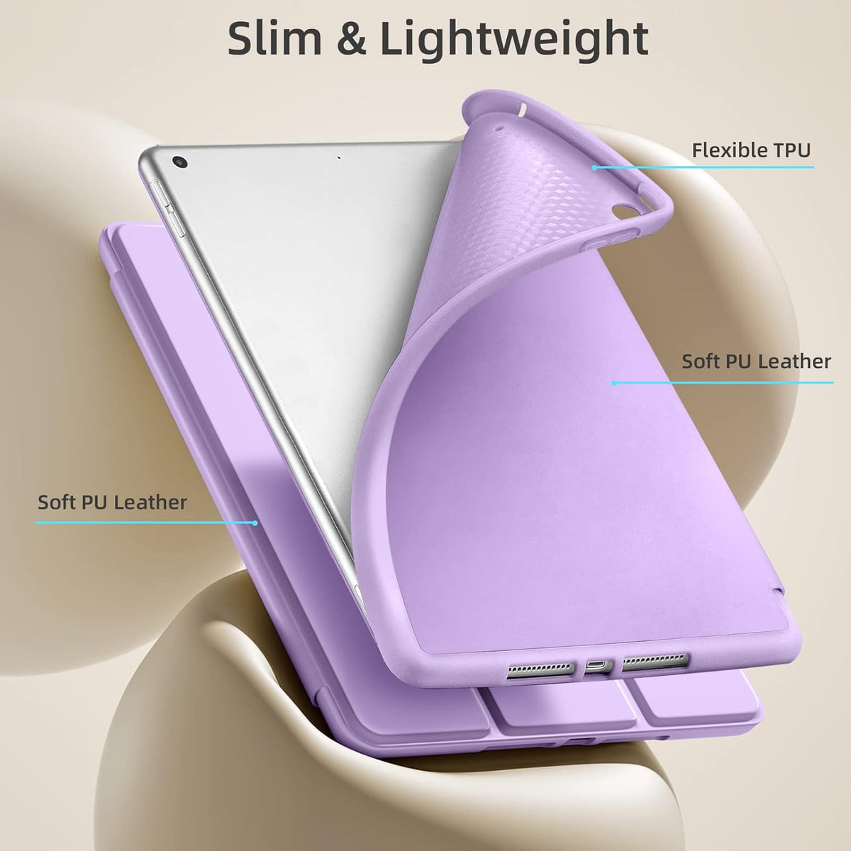 Apple iPad 10.2" WiFi 2019 (7. Gen.) Tablethoes - Lila - Smart Cover