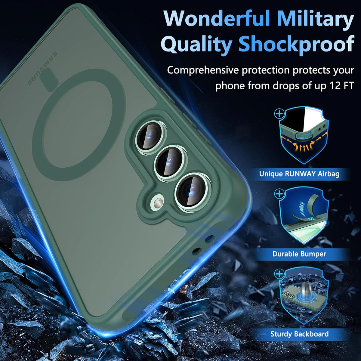 Samsung Galaxy S24 FE Hoesje - Groen - Matte Armor MagSafe Back Cover