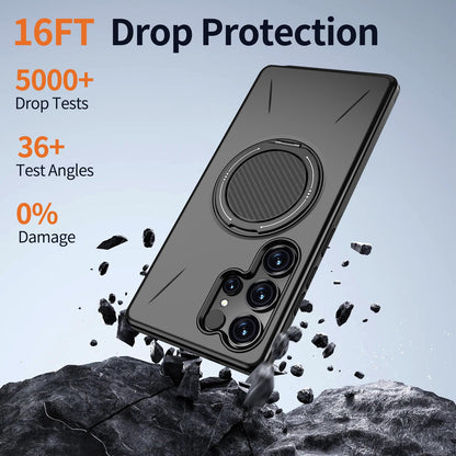 Samsung Galaxy S26 Ultra Hoesje - Zwart - Siliconen Ring Kickstand Back Cover
