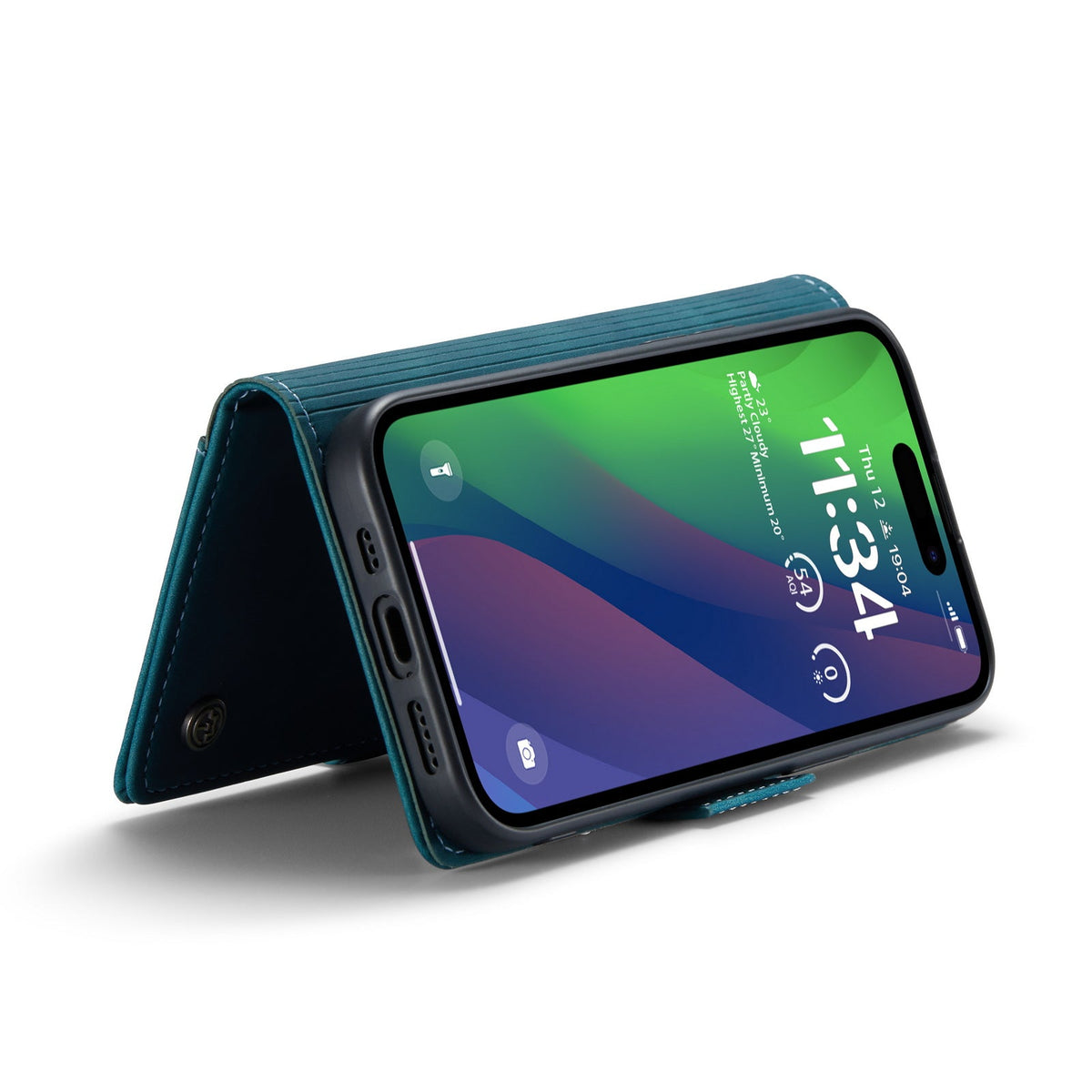 Apple iPhone 15 Plus Hülle - Emerald Green - Portemonnaie-MagSafe-Klapphülle mit Kartenfach