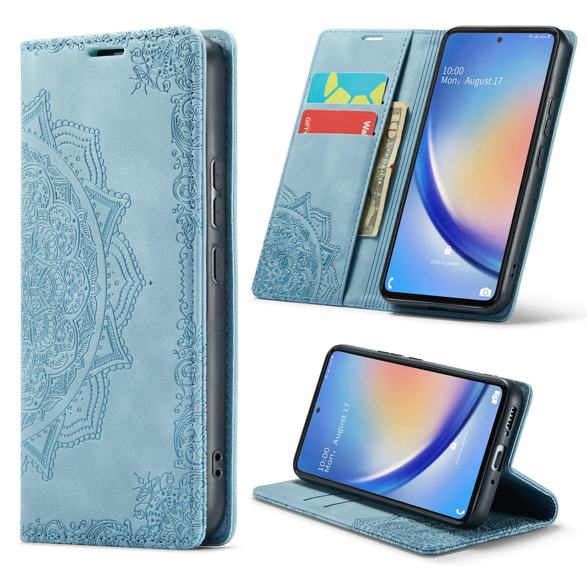 Samsung Galaxy A54 5G Hoesje - Aqua Blue - Mandala Dunne Back Cover