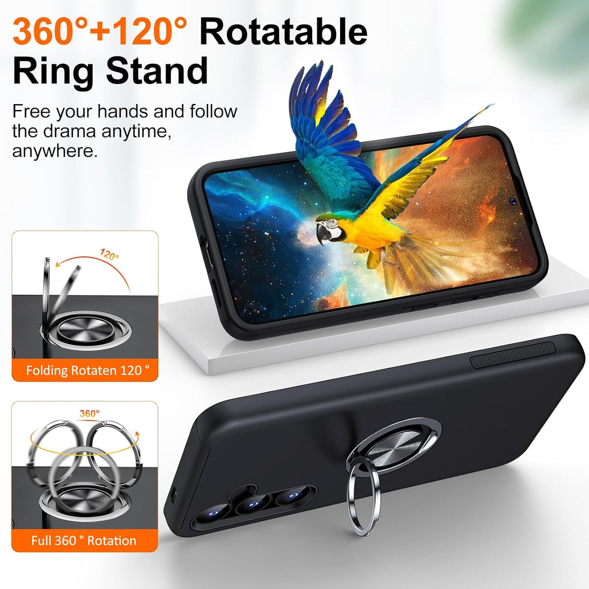 Samsung Galaxy A17 Hoesje - Zilver - Armor Kickstand Back Cover