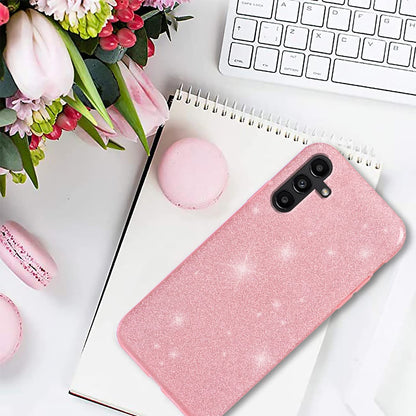 Samsung Galaxy A25 Hoesje - Roze - Glitter Back Cover