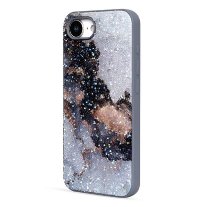 Apple iPhone 17e Case - Marble Gray - Marble Diamond Glitter Back Cover