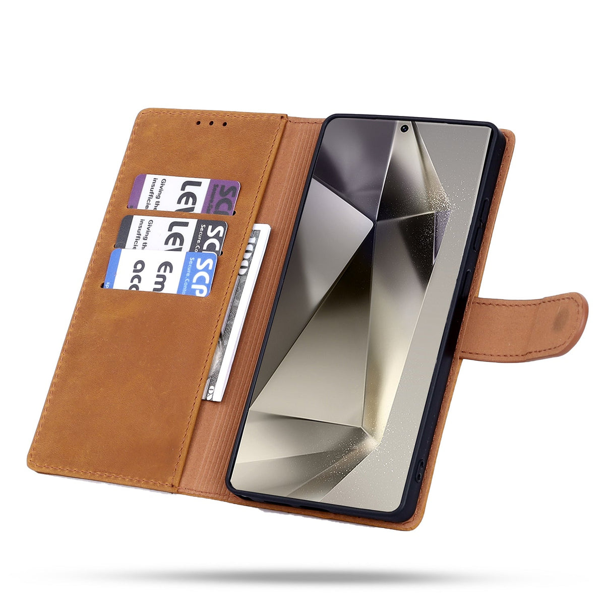 Samsung Galaxy S25 Ultra Case - Sienna Brown - Genuine Leather Wallet Case